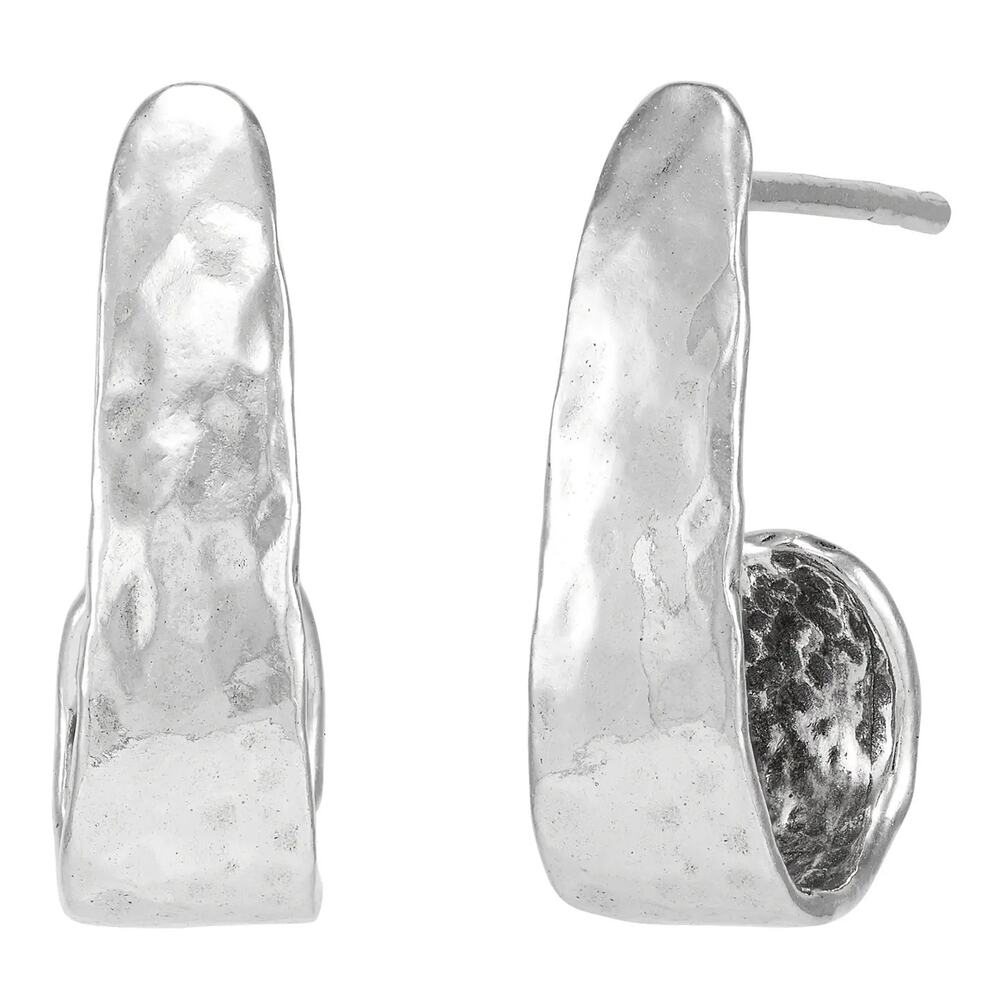 NWT Silpada Sterling SilverJ Hoop Earrings .5 Inch Understated Minimalist Style